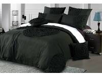 Laura Circle Charcoal / Black Quilt Cover Set