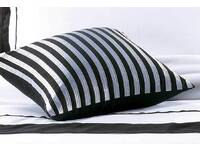 Rezzo Black Silver Striped Square Cushion Cover (each)