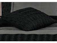 Lentia Black and Charcoal Pintuck Square Cushion Cover (ea)