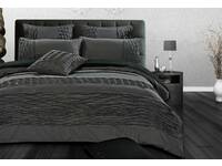 Cecilio Quilt Cover Set / Stone Grey Pintucking Duvet Quilt Cover Set