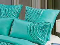 Laura Circle Aqua European pillowcases (twin pack)