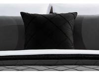 Diamond pintuck cross square cushion cover in black