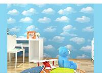 Baby Nursery Boys Girls room Cloud Sky BLUE wallpaper