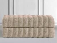 Renee Taylor Maison Bath Towel - Egyptian Cotton 600GSM Beige color 2pcs Value Pack