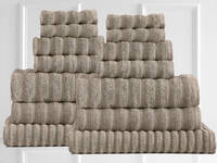 Renee Taylor Maison Bath Towel - Egyptian Cotton 600GSM 14pcs Value Pack (Taupe)