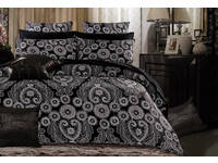 black Batik print Double KING Queen Quilt Cover / duvet Cover + pillowcases set