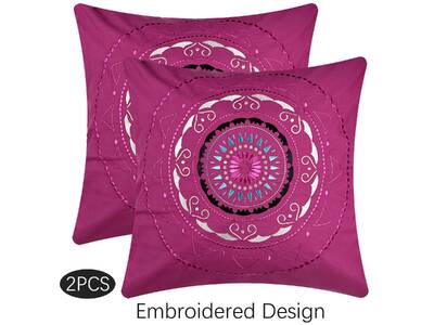 Mandala European pillowcases Deep Pink 65x65cm (twin pack)