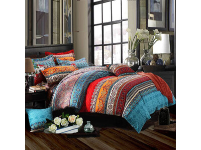 Boho Mandala Striped Quilt Cover Set