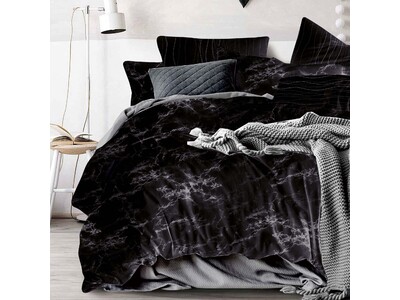 Marble Chic Black Quilt Cover Set