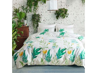 Hedwig Green Leaf Quilt Cover Set