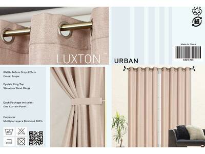 Luxton Urban Eyelet Ring Top 100 Blockout Polyester Curtain
