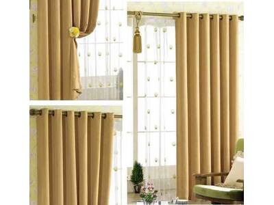 Camel Color Blockout Curtain ( Eyelet / Ring Top, Single Panel )