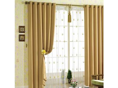 Camel Eyelet Ring Top Blackout / Blockout Curtain (size: 240x221cm)