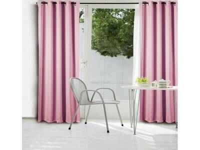 One Panel Pink Eyelet Ring Top Blockout Curtain (size: 140x221cm)