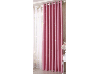 Blockout Star Pink Curtain ( Eyelet / Ring Top, Single Panel Pack )