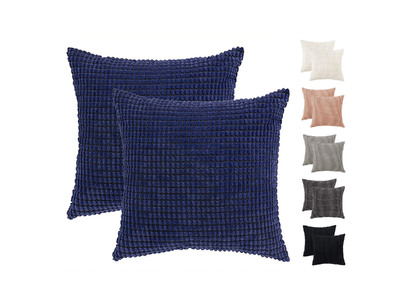 Velvet Corduroy European Pillowcase 65x65cm Collection (multiple colors)