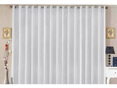 Off White Eyelet Ring Top Blockout Curtain (size: 120x221cm)