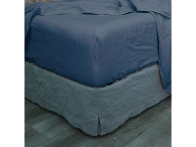 single / queen / king size Deep Blue Vintage Washed Fitted Sheet