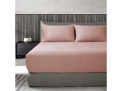 Luxton 1000TC Egyptian Cotton Fitted Sheet Set (Dusty Pink Color)