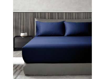 Luxton 1000TC Egyptian Cotton Fitted Sheet Set (Navy Blue Color)