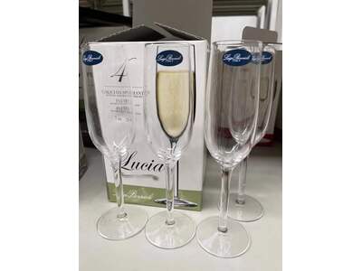 Italian Luigi Bormioli Blown Crystal Wine Glass (Set of 4)