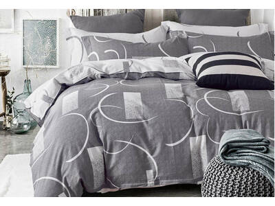 Bromley Grey Quilt Cover Set 100% Cotton