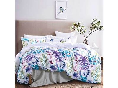 Marina Turquoise Leaf Quilt Cover Set ( Queen / King / Super King / Double / Single )