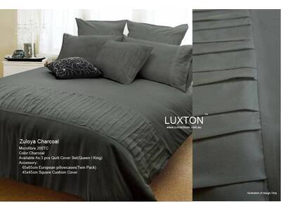 LAST ONE - Zuloya Charcoal King size Quilt Cover Set