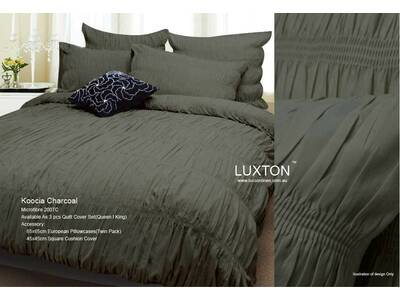 LAST ONE - Koocia Charcoal King size Quilt Cover Set