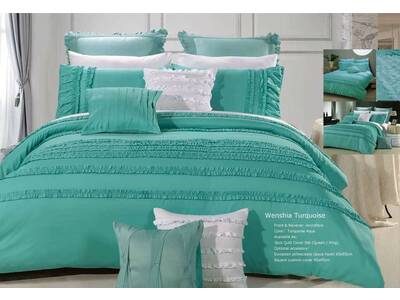 Wenshia Turquoise Quilt Cover in King or Queen Size