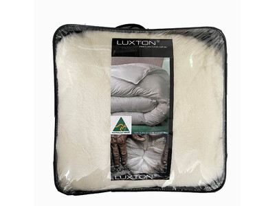 Luxton Premium Reversible 1000GSM Australian Wool Mattress Topper