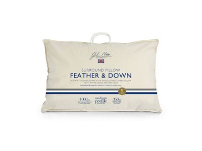 John Cotton 85/15 White Goose Feather & Down Surround Pillow - Medium