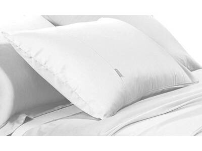 500TC Cotton Sateen Cuffed White Standard Pillowcase (Single Pack)