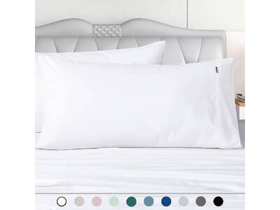 Luxton 100% 1000TC Sateen Cotton King Size Pillowcases Pair