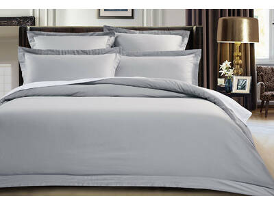 500TC Cotton Sateen Silver Quilt Cover Set
