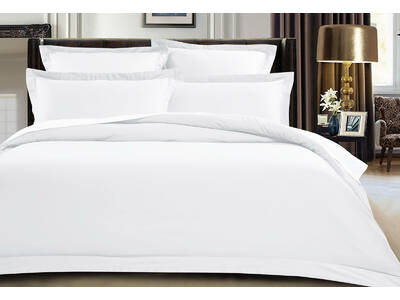 500TC Cotton Sateen White Quilt Cover Set