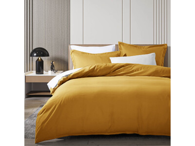 Pure Soft Plain Quilt Cover Set (Yellow)