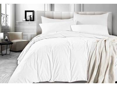 King Size Vintage Washed Quilt Cover Set (White Color)