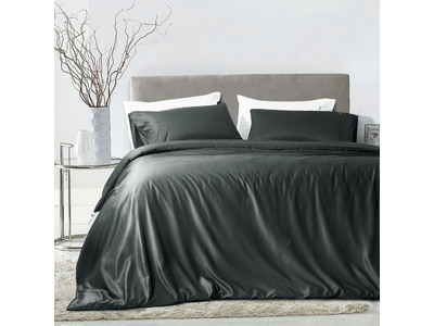Luxton 100% Organic Bamboo Quilt Cover Set (Dark Grey)