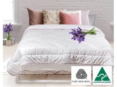Australian Wool Lavender Quilt Doona 350GSM for All Seasons