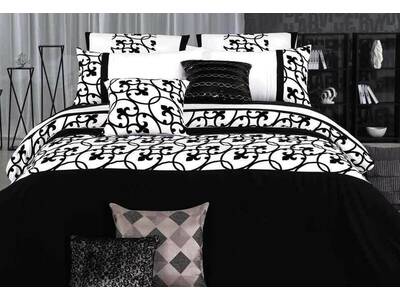 Lyde Black and White  Quilt Cover / Doona Cover Set