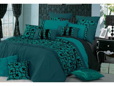 Lyde Teal  Quilt Cover Set in Queen / King / Super king Size
