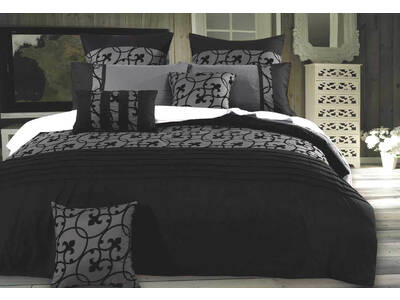 Luxton Lyde Charcoal Black Quilt Cover Set