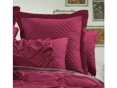 Luxton Red Diamond Quilted European pillowcases (twin pack)