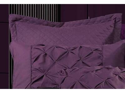 Luxton Purple Diamond Quilted European pillowcases (twin pack)
