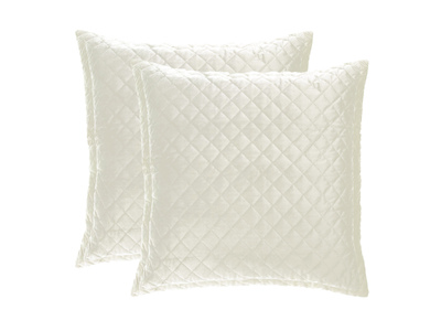 Luxton Ivory Diamond Quilted European pillowcases (twin pack)