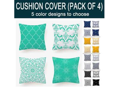 Set of 4, Abstract Floral Flannel Soft Cushion Covers 45x45cm (multiple colors)