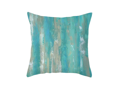 Aqua Blue Turquoise Square Cushion Cover - Design #3