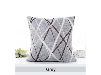 Chenille Jacquard Striped Cushion Cover - Grey