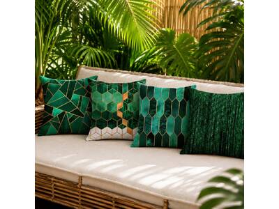 Abstract Teal Green Cushion Covers 4pcs Pack 45x45cm